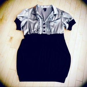 Torrid Ponte Knit Silver/Black Party Dress